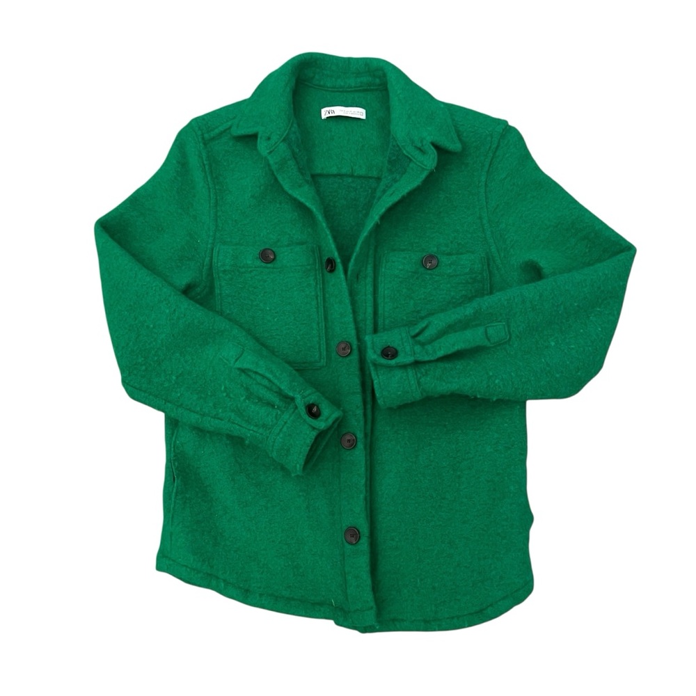 Zara Vibrant Green Button-Down Shirt